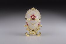 Keren Kopal  Faberge Egg & harp trinket box hand made with Austrian crystals picture