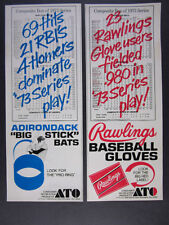 1974 Rawlings Baseball Gloves Adirondack Bats A's-Mets Series vintage print Ad picture