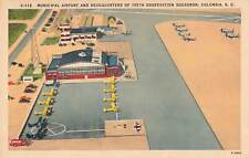 Vintage Postcard Airport/H.Q of 105th Observation Squadron, Columbia, S.C. WW2 picture