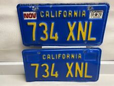 1979 California License Plates- TWO- Originals with Stickers- picture