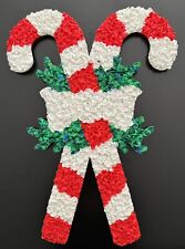 Vintage Christmas Candy Cane Plastic Melted Popcorn Decoration picture