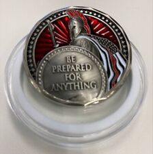10 PACK- Black Helmet Be Prepared For Anything Spartan Fight Fire Challenge Coin picture