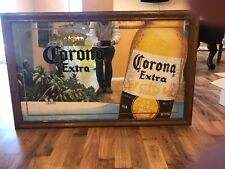 ✨ Vintage Corona Extra Beer Sign/Mirror Oak Frame/Man Cave/Cabana Must Have picture