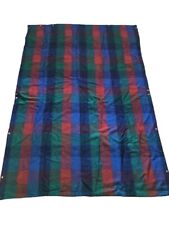 Vintage Tennessee Woolen Mills BLUE Plaid Acrylic Snap BLANKET 71x53 USA picture