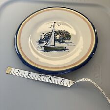 Vintage Louisville Stoneware Sailboat Town Plate Dish picture
