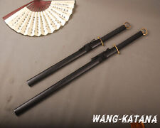 2 Piece Set Japanese Ninja Sword Double Edged Straight Ninjato Katana+Wakizashi picture