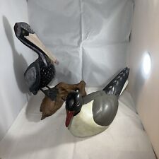 Vintage Carved Pelican & Gull  Signed Numbered by Jim Palmer picture