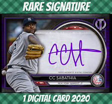 2020 Topps Bunt Rare CC Sabathia Tribute Purple Signature Digital Card picture