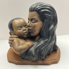 VTG Atlantic Mold Mother with child Ceramic African American Painted 10.5” Tall picture