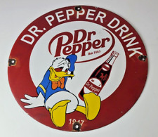 Vintage Dr Pepper Porcelain Soda Cola Beverage Man Cave Collection Gas Pump Sign picture