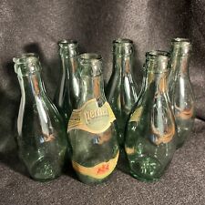 6 Vintage Perrier Mineral Water 6” Tear Drop Glass Bottle Empty (1 Labelled) picture