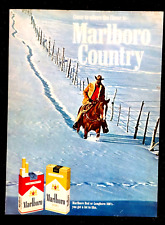 Marlboro Cigarette Original 1968 Vintage Print Ad Cowboy Horse picture