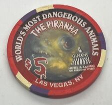 Four Queens Las Vegas NV $5 Casino chip H&C Dangerous Animals - The Piranha 2000 picture