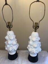 Authentic Rare Italian Blanc de Chine White Porcelain Fruit Topiary Lamps (2) picture
