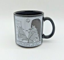 Far Side Gary Larson Vintage 1985 Cat's Away Mice Play Dead Serious Coffee Mug picture