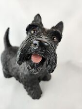 Large Vtg Scottish Terrier Dog Resin Life Like Figurine Statue Black Scotty Door picture