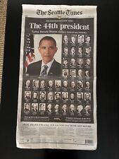 Barack Obama The 44th President. SEATTLE TIMES NEWSPAPER. January 20, 2009 picture
