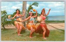 1960-70's TAHITIAN DANCERS KODAK HULA GIRLS SHOW HAWAII VINTAGE CHROME POSTCARD picture