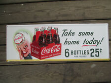 Coca-Cola Steel Retro Advertising Sign Sprite Boy Take Some Home Today 6 Pack picture