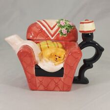 Vintage Houston Harvest Gift Products Cat in Chair Teapot picture