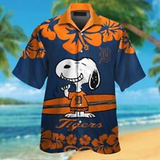 Snoopy Detroit Tigers Hawaiian Shirt, Detroit Tigers Baseball Summer Beach Shirt picture