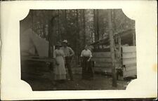 RPPC Farmer and family Edwardian clothing tent name HOBE or HABE real photo picture