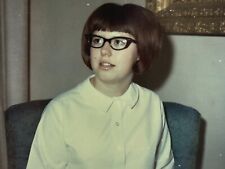 1Z Photograph Portriat Young Woman Polaroid 1960-70's Glasses picture