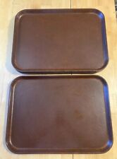 VNTGE SILITE FIBERGLASS BROWN LUNCH TRAYS (6)CAFETERIA DINING SERVING 20”x 15” picture