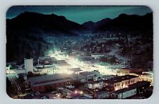Estes Village Colorado, ROCKY MOUNTAIN NATL PARK AT NIGHT Vintage c1954 Postcard picture