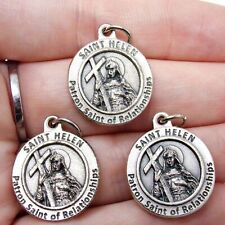 Patron of Relationships Saint Helen Silver Tone Pendant Medals Rosary Parts 1 In picture
