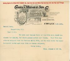 1901 Charles Millar Billhead Utica New York Lead Pipe Solder Plumbing Supplies picture