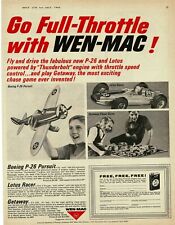 1965 WEN-MAC gas model P-26 Airplane, Lotus, Getaway Chase Game Vintage Print Ad picture