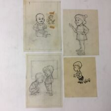 4 AL KILGORE PENCIL DRAWINGS (one signed), YOUNG CHILDREN, infant to 5 yrs AK584 picture