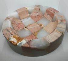 Vintage Monumental Onyx Marble Catch All Ashtray 8 Inches Heavy Beautiful MCM picture