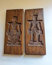 Pair of Vintage Wooden Dutch Cookie Molds - Kitchen Decor- Made in Holland  picture