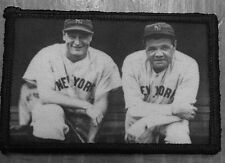Baseball Babe Ruth Lou Gehrig Morale Patch Tactical Military Flag Army Badge  picture