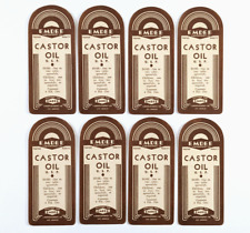 Lot 8 Vintage Product Labels Castor Oil Emdee Laboratories Los Angeles CA Unused picture
