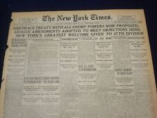 1919 MARCH 26 NEW YORK TIMES - GREATEST WELCOME GIVEN TO 27TH DIVISION - NT 9282 picture