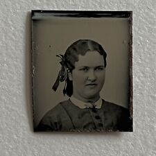 Antique Gem Tiny Tintype Photograph Beautiful Young Fashionable Woman Plus Size picture