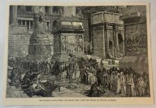 1891 magazine engraving~PLAGUE IN ROME DURING THE MIDDLE AGES Ludovico Pogliachi picture