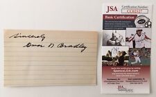 Omar Bradley Signed Autographed 3x5 Card JSA Certified Five Star General WW 2 picture