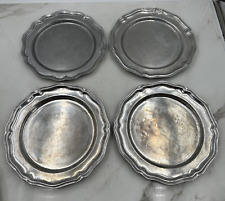 Wilton Armetale Pewter Queen Anne Pattern Dinner Plate Serving Plate Set of 4 picture