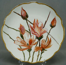M&Z Austria Hand Painted Large Red Flowers & Gold 12 5/8 Inch Charger C1884-1909 picture