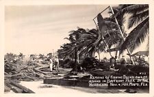 RPPC Miami FL Florida 1935 Hurricane Disaster Beach Marina Photo Postcard D22 picture