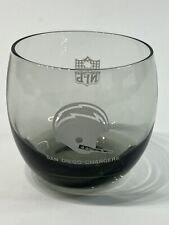Vintage 1970’s San Diego Chargers Smoke Gray NFL Roly Poly Cocktail Glasses 8 Oz picture