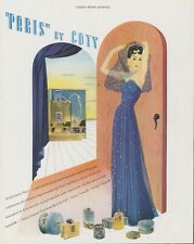 1941 Paris By Coty Perfume Woman Blue Gown Veil Powder Sachet Vtg Print Ad LHJ3 picture