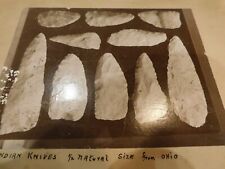681 Indian Artifacts 4 Plates Photos Early Large Arrowheads Williamsport Penn picture