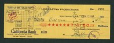 Louis Lewyn - Signed/Autographed Personal Check  (1937) picture