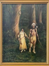 🔥 Antique 19th c. Old Western Native American Indian Pocahontas Oil Painting picture