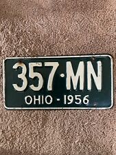 1956 Ohio License Plate - 357 MN - Nice picture
